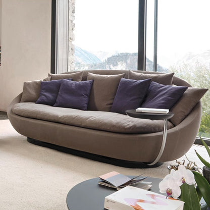 Italian Minimalist Round Fabric Single Sofa Designer Lacoon Modern Lazy Rotatable Balcony Lounge Chair