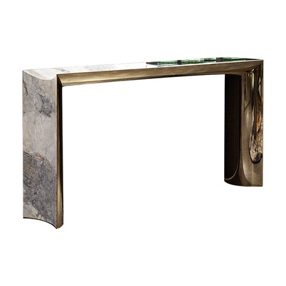 Italian Light Luxury Marble Entryway Table Modern Villa Living Room Decorative Console Designer Style Wall-Mounted Entryway Table
