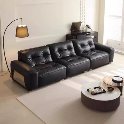 Italian Minimalist Genuine Leather Sofa