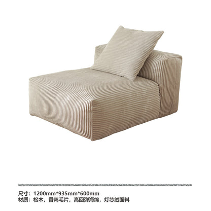 Nordic Wabi-Sabi Style Straight Corduroy Sofa Light Luxury Combination Small Apartment Homestay Free Module Multiple Tofu Blocks