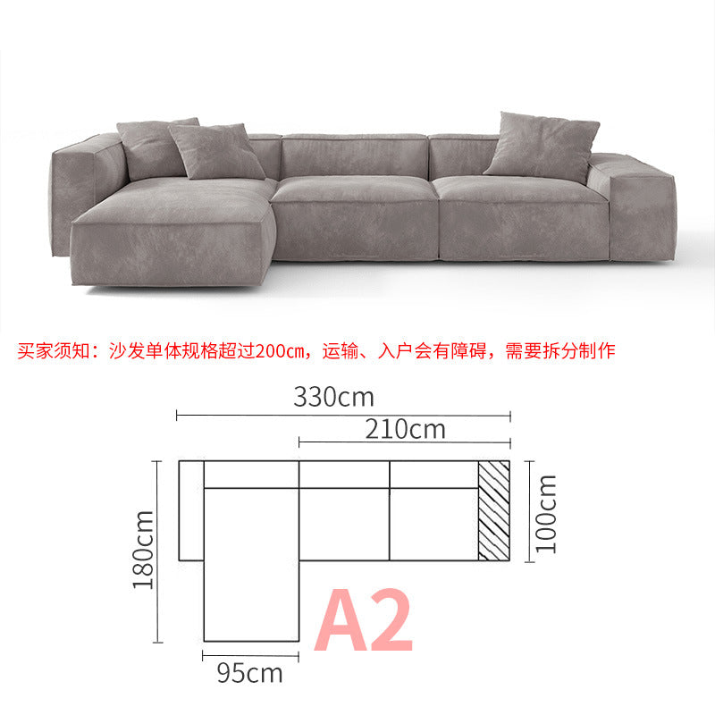 Tofu Block Double-Sided Fabric Sofa