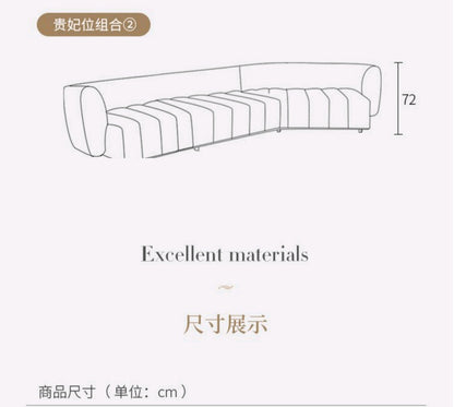 Italian Minimalist Modern Irregular Piano Key Living Room Corner Arc Art Creative Internet Celebrity Style Chaise Fabric Sofa