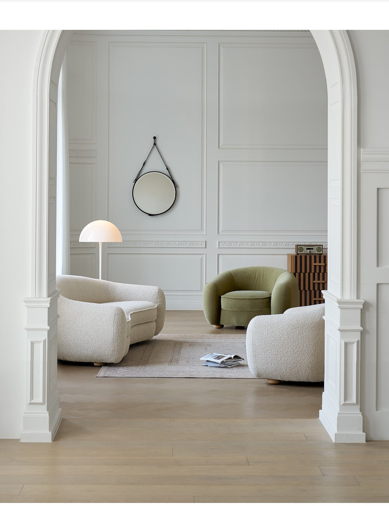Cream Style Living Room Single Sofa Polar Bear French Minimalist Small Apartment Designer Balcony Leisure Fabric Modern