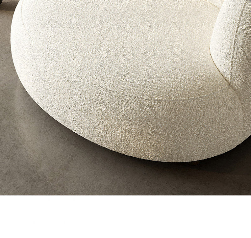 Cream Style Lamb Wool Single Sofa Chair