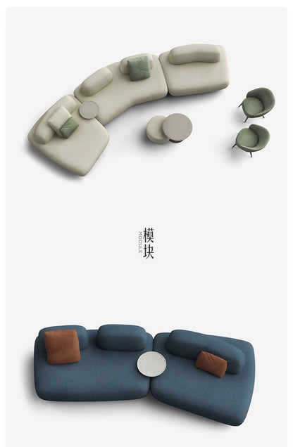 Pebble Sofa Italian Minimalist Designer Creative Large Flat Villa Living Room Hotel Fabric Combination Sofa