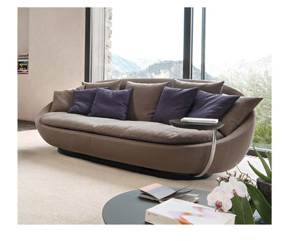 Italian Minimalist Round Fabric Single Sofa Designer Lacoon Modern Lazy Rotatable Balcony Lounge Chair