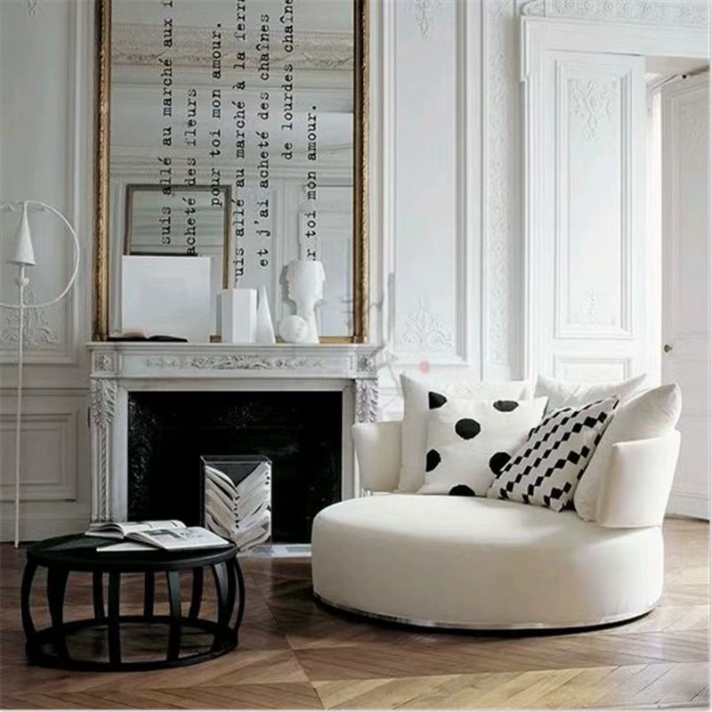 Italian Minimalist Leisure Chair Fabric Single Sofa