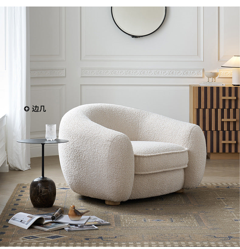 Cream Style Living Room Single Sofa Polar Bear French Minimalist Small Apartment Designer Balcony Leisure Fabric Modern