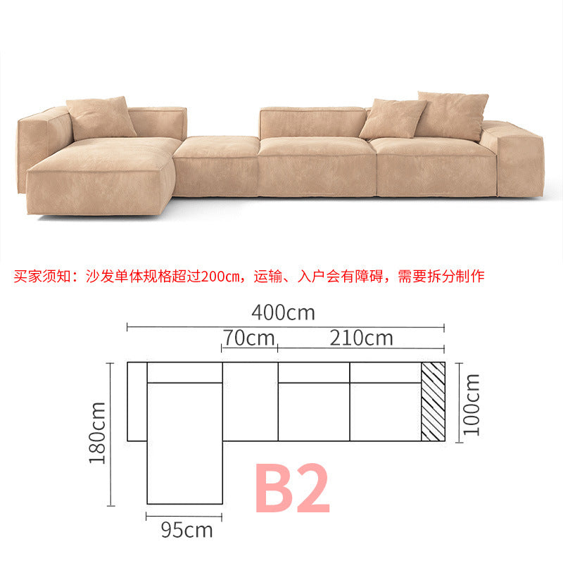 Tofu Block Double-Sided Fabric Sofa