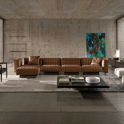 Italian Minimalist Sofa Module Leather