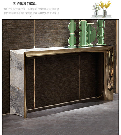 Italian Light Luxury Marble Entryway Table Modern Villa Living Room Decorative Console Designer Style Wall-Mounted Entryway Table