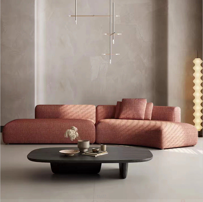 Italian Minimalist Light Luxury Irregular Arc Sofa for Living Room Large Apartment Reception Model Room Designer Beauty Salon Internet Celebrity