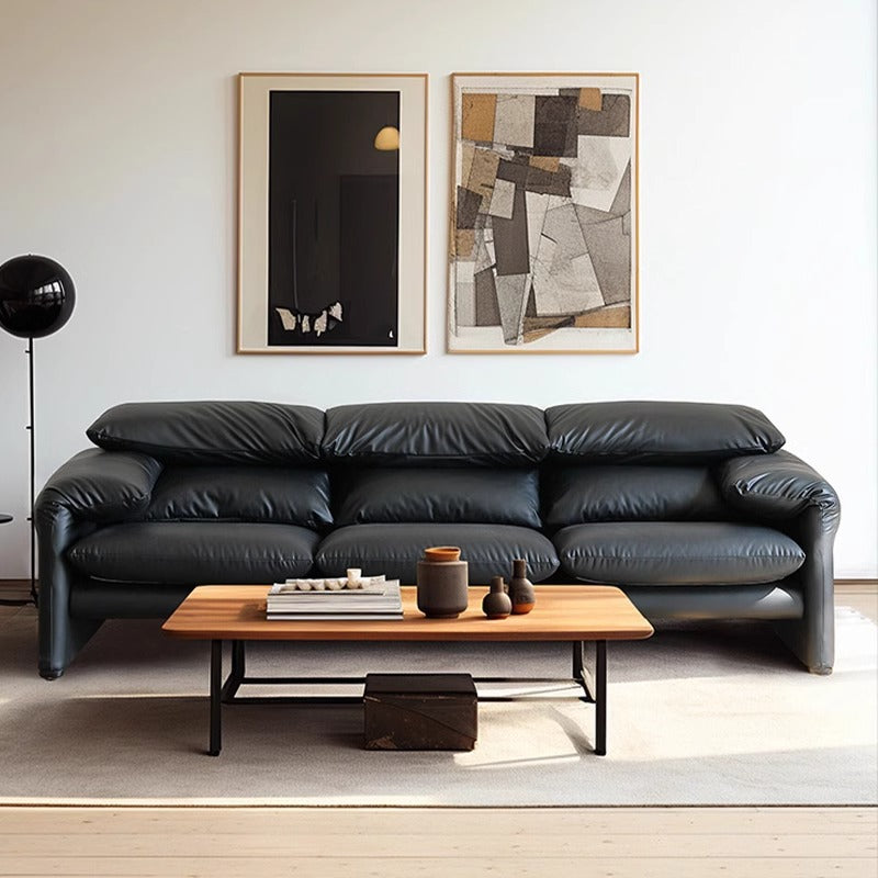 Vintage Style Malanega Genuine Leather Sofa