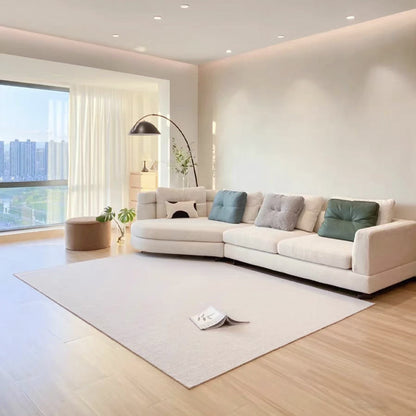 Designer Semi-Circular Arc Fabric Sofa for Small and Large Living Rooms, Italian Minimalist Style, Irregular Corner Art, Light Luxury