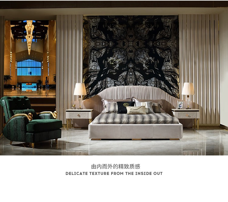Italian Style Light Luxury Lounge Chair Pure Copper Snake Chair RobertoCacalli Leisure Sofa Chair Crocodile Leather Single Armchair