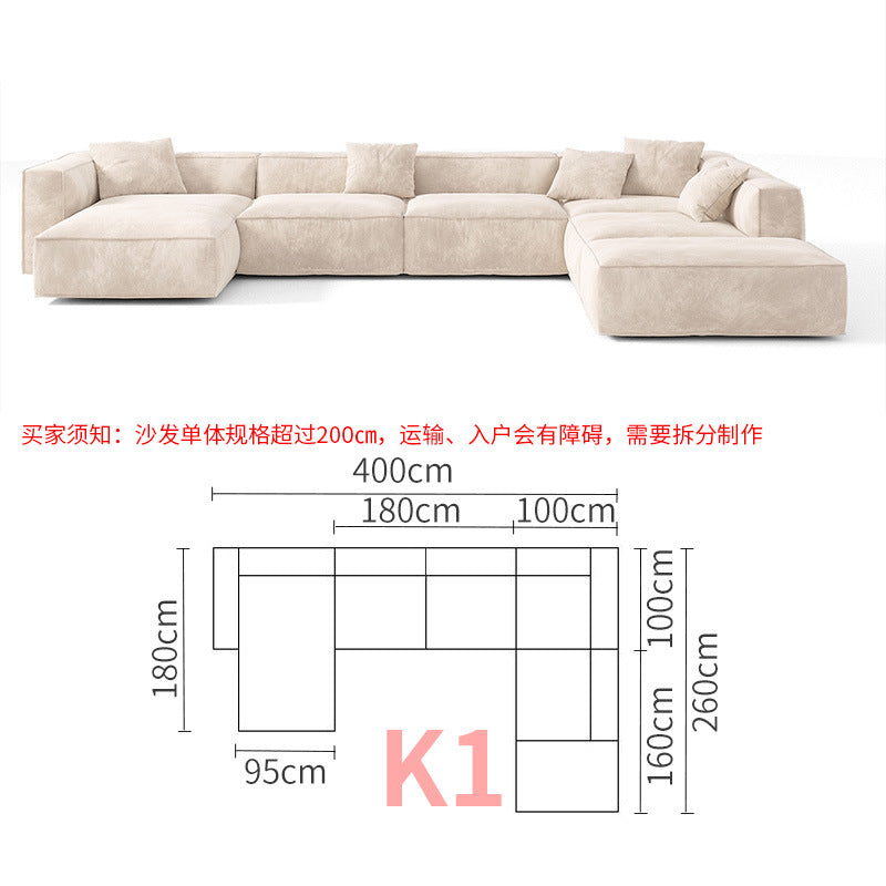 Tofu Block Double-Sided Fabric Sofa