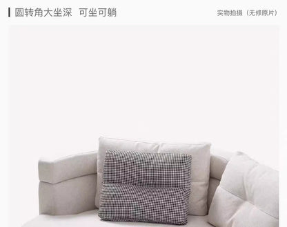 Designer Semi-Circular Arc Fabric Sofa for Small and Large Living Rooms, Italian Minimalist Style, Irregular Corner Art, Light Luxury