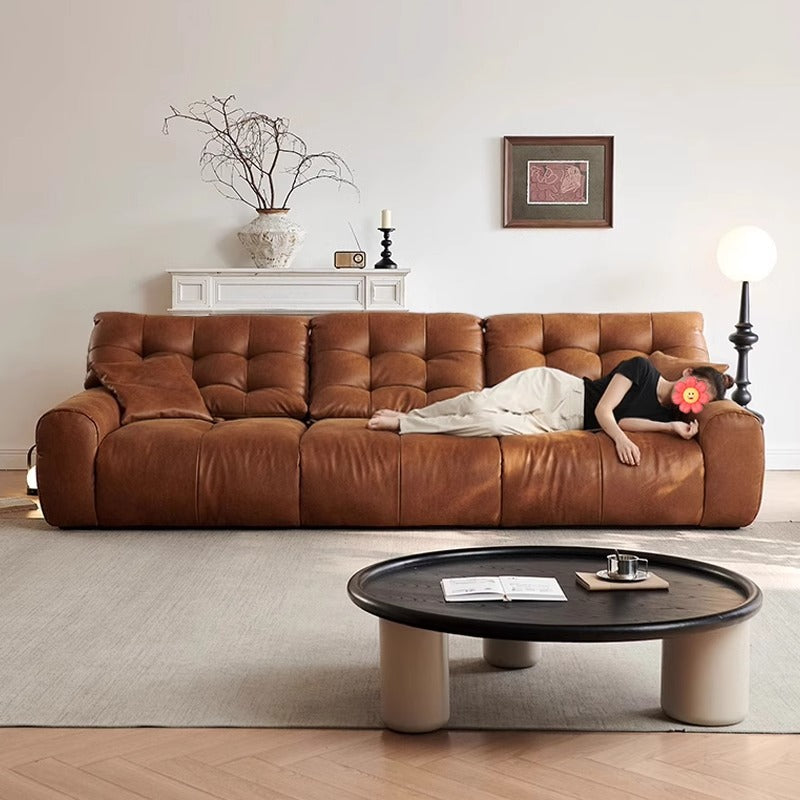 Big Black Bear Retro Oil Wax Leather Sofa