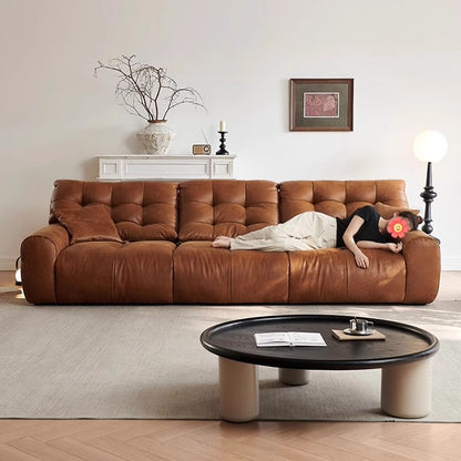 Big Black Bear Retro Oil Wax Leather Sofa