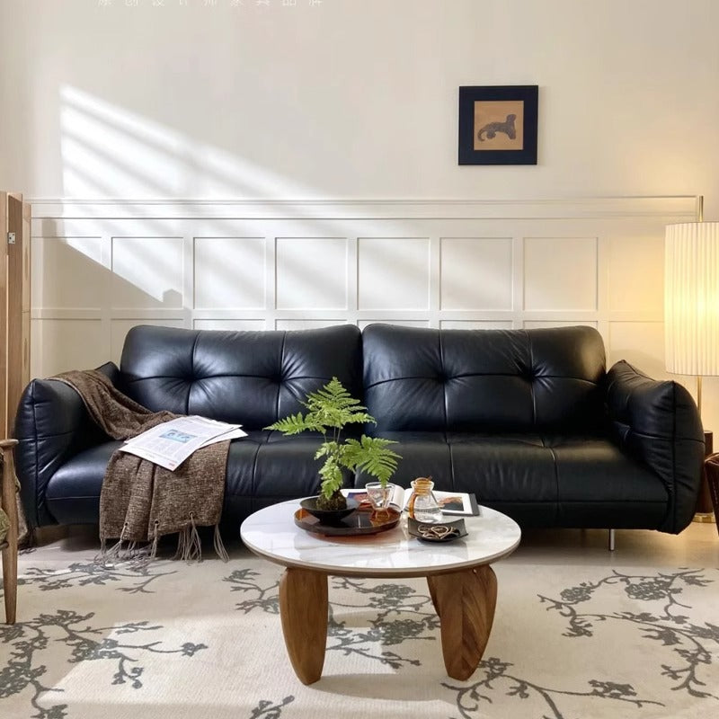 French Retro Genuine Leather Walker Sofa