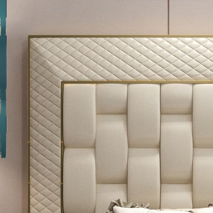 Italian light luxury  Bed with High Backrest