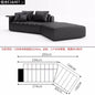 Piano Keys Minimalist Style L Genuine Leather Sofa Light Luxury Black Irregular Sofa Living Room Large Flat Floor Curved Sofa