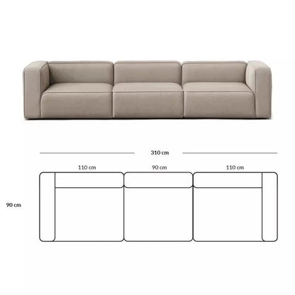Simple Small Apartment Home Use Two or Three Seater Fabric Sofa Cotton Linen Armless Straight Row Modular Combination Reception Sofa