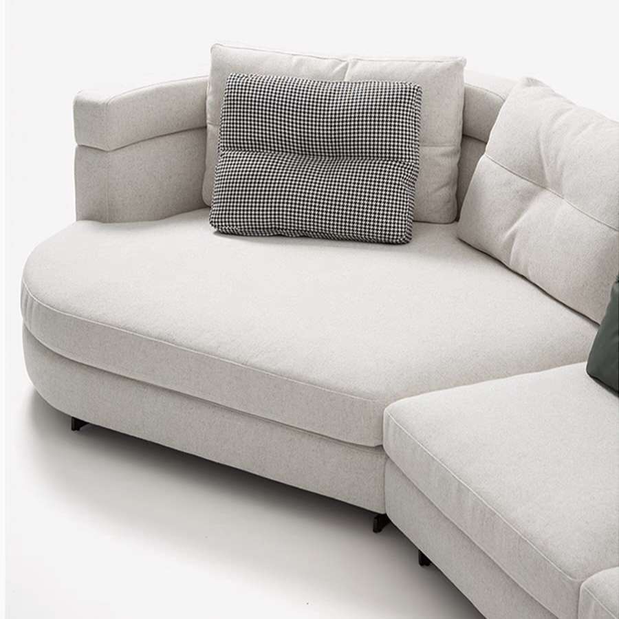 Designer Semi-Circular Arc Fabric Sofa for Small and Large Living Rooms, Italian Minimalist Style, Irregular Corner Art, Light Luxury