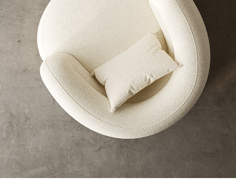 Cream Style Lamb Wool Single Sofa Chair Leisure Chair Balcony Nordic Simple Living Room Bedroom Light Luxury Curved Italian Style