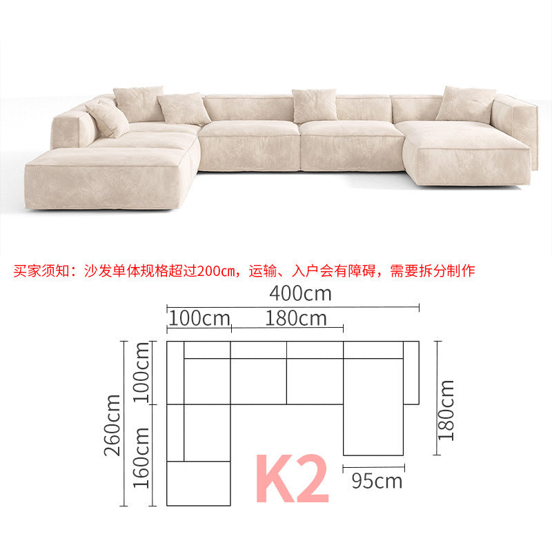 Tofu Block Double-Sided Fabric Sofa