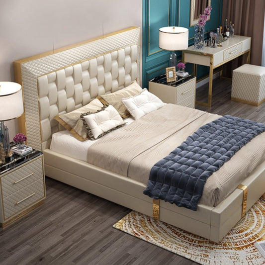 Italian light luxury  Bed with High Backrest