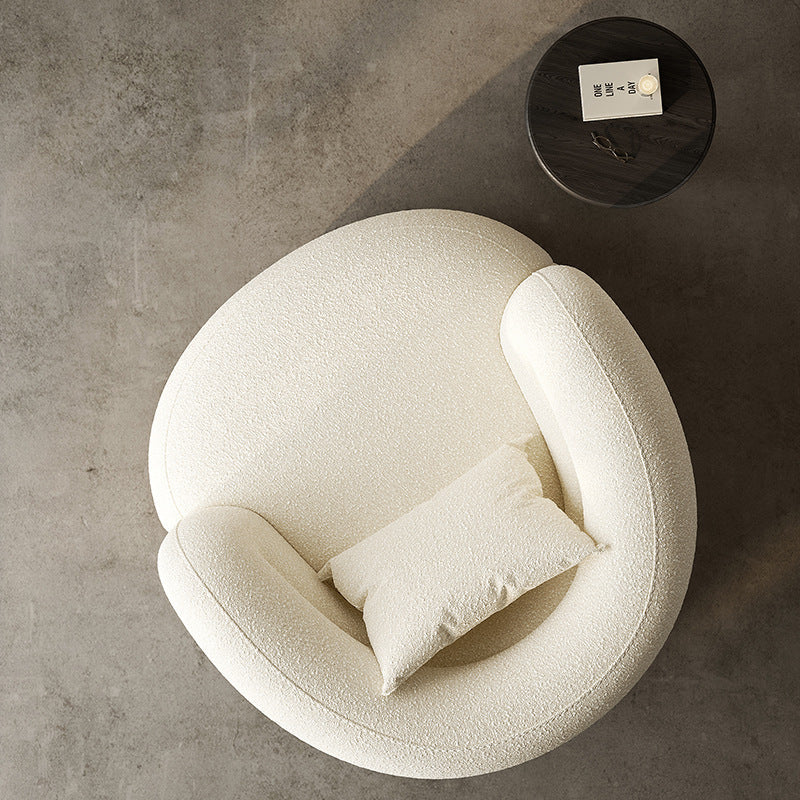 Cream Style Lamb Wool Single Sofa Chair