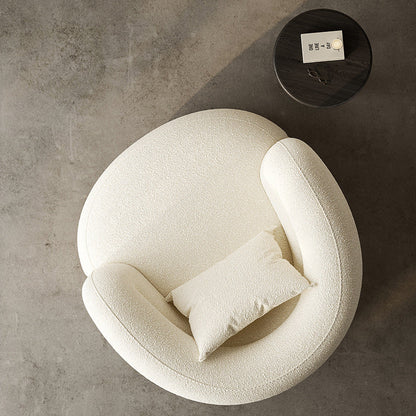 Cream Style Lamb Wool Single Sofa Chair