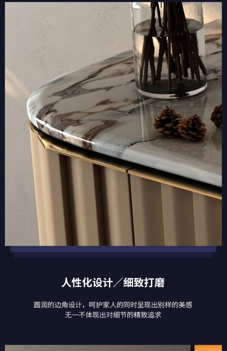 Italian Style Light Luxury Marble Sideboard Designer Model Villa Mansion Home Storage Cabinet High-end Customization