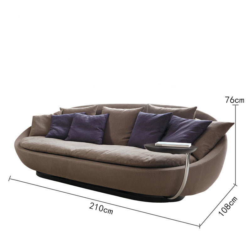 Italian Minimalist Round Fabric Single Sofa Designer Lacoon Modern Lazy Rotatable Balcony Lounge Chair