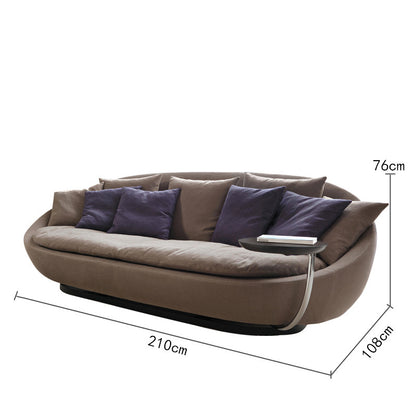 Italian Minimalist Round Fabric Single Sofa Designer Lacoon Modern Lazy Rotatable Balcony Lounge Chair