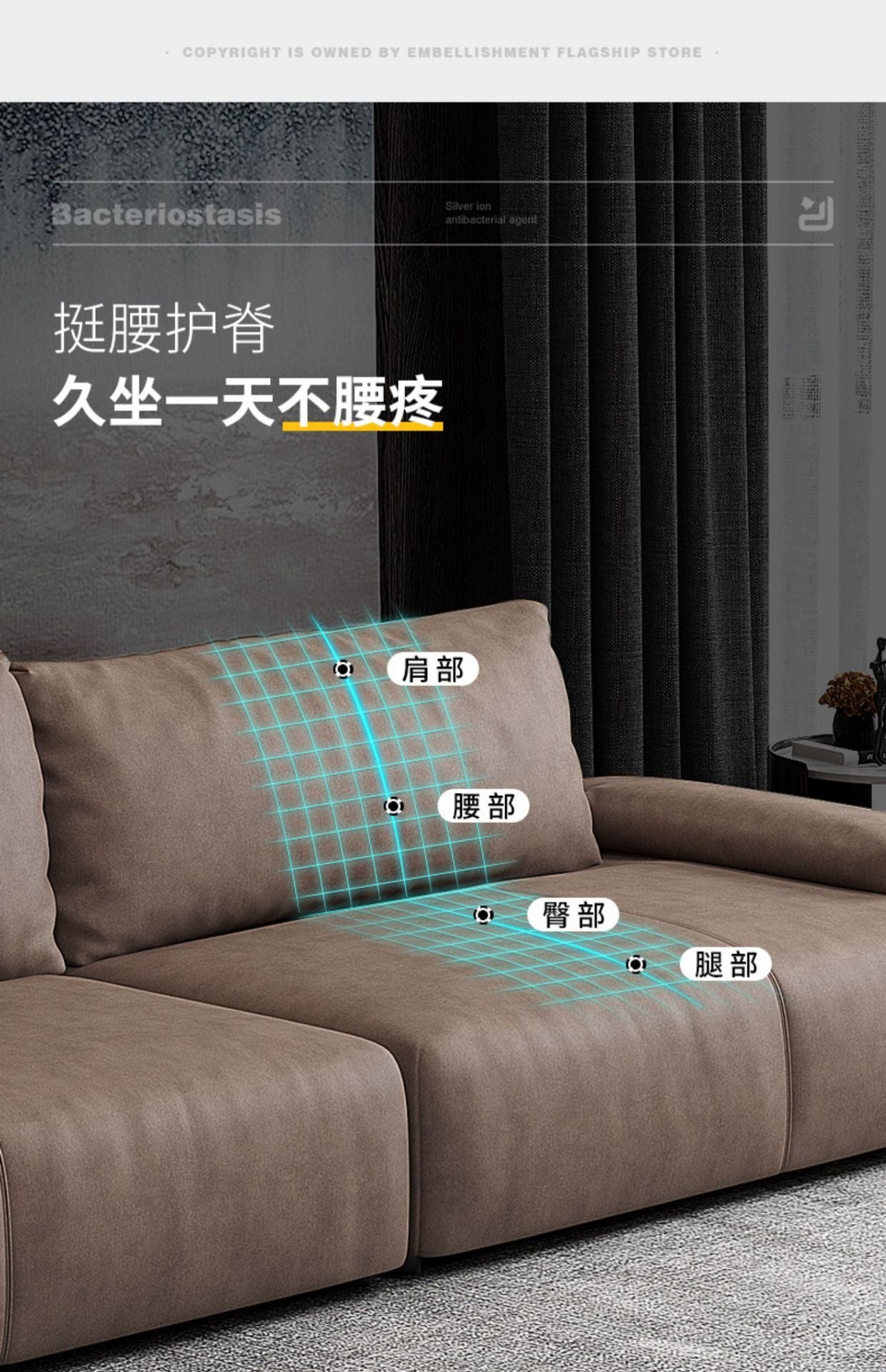 Nordic Tech Fabric Sofa Living Room Simple Modern Double Small Apartment Minimalist New Trendy Straight Three-Seater