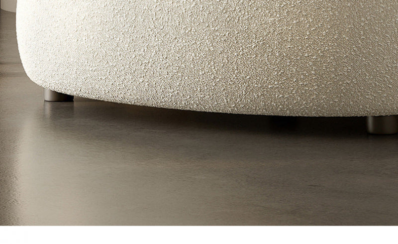 Cream Style Lamb Wool Single Sofa Chair