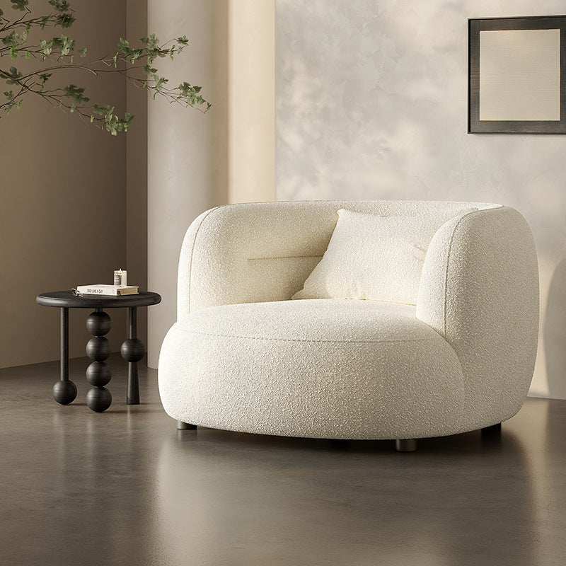 Cream Style Lamb Wool Single Sofa Chair