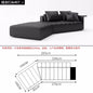Piano Keys Minimalist Style L Genuine Leather Sofa Light Luxury Black Irregular Sofa Living Room Large Flat Floor Curved Sofa