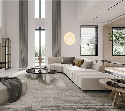 Italian Minimalist Modern Irregular Piano Key Living Room Corner Arc Art Creative Internet Celebrity Style Chaise Fabric Sofa