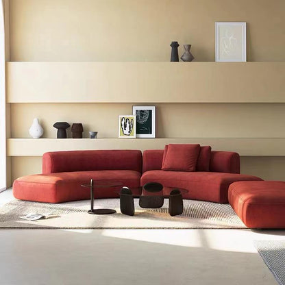 Italian Minimalist Light Luxury Irregular Arc Sofa for Living Room Large Apartment Reception Model Room Designer Beauty Salon Internet Celebrity