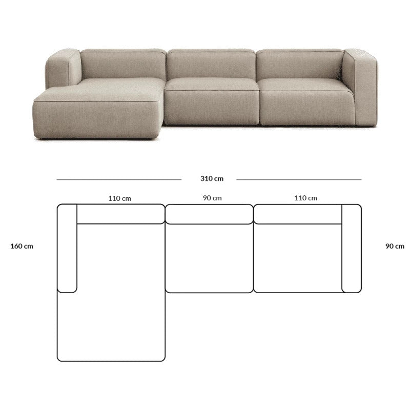 Simple Small Apartment Home Use Two or Three Seater Fabric Sofa Cotton Linen Armless Straight Row Modular Combination Reception Sofa
