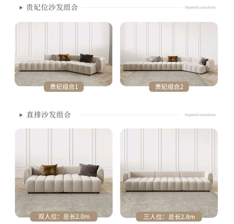 Italian Minimalist Modern Irregular Piano Key Living Room Corner Arc Art Creative Internet Celebrity Style Chaise Fabric Sofa