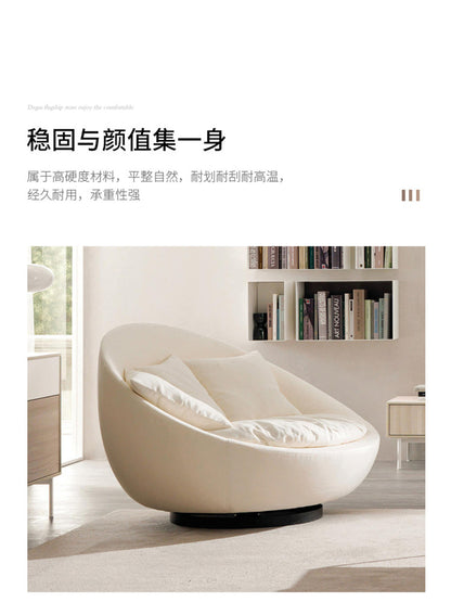 Italian Minimalist Round Fabric Single Sofa Designer Lacoon Modern Lazy Rotatable Balcony Lounge Chair