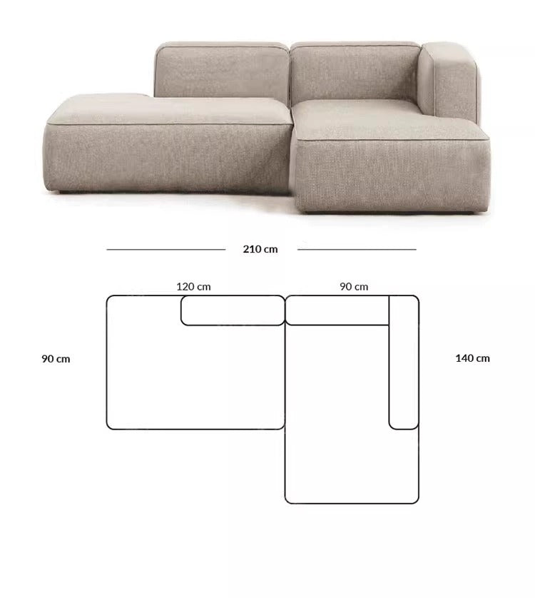 Simple Small Apartment Home Use Two or Three Seater Fabric Sofa Cotton Linen Armless Straight Row Modular Combination Reception Sofa