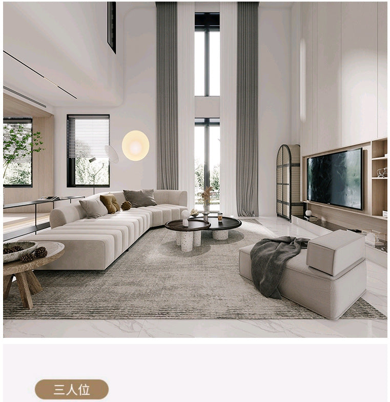 Italian Minimalist Modern Irregular Piano Key Living Room Corner Arc Art Creative Internet Celebrity Style Chaise Fabric Sofa