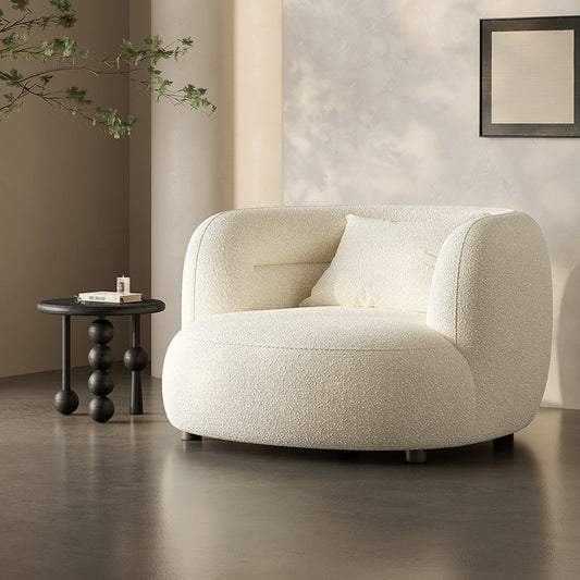 Cream Style Lamb Wool Single Sofa Chair Leisure Chair Balcony Nordic Simple Living Room Bedroom Light Luxury Curved Italian Style