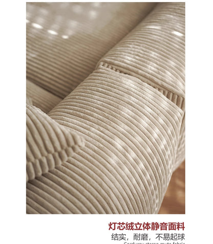 Nordic Wabi-Sabi Style Straight Corduroy Sofa Light Luxury Combination Small Apartment Homestay Free Module Multiple Tofu Blocks