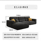 Italian Wabi-Sabi Style High-Back Straight Sofa Matte Fabric Cream Style Living Room Sofa Four-Seater Three-Seater Sofa